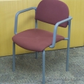 Burgundy Stacking Guest Side Chair with Arms, Grade B